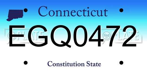 EGQ0472 Connecticut License Plate