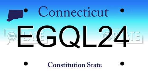 EGQL24 Connecticut License Plate