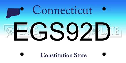EGS92D Connecticut License Plate