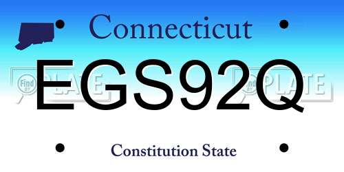 EGS92Q Connecticut License Plate