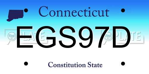 EGS97D Connecticut License Plate