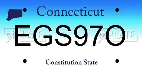 EGS97O Connecticut License Plate