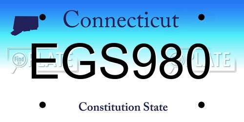EGS980 Connecticut License Plate