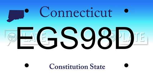 EGS98D Connecticut License Plate