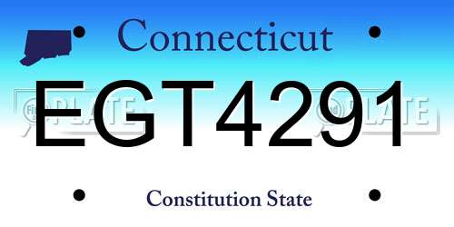 EGT4291 Connecticut License Plate