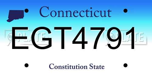 EGT4791 Connecticut License Plate