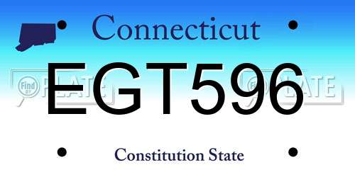 EGT596 Connecticut License Plate
