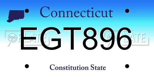 EGT896 Connecticut License Plate