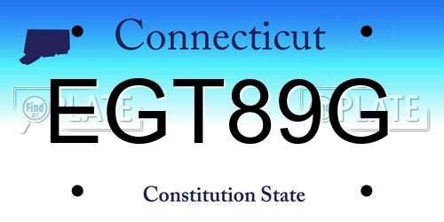 EGT89G Connecticut License Plate