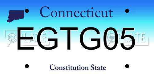 EGTG05 Connecticut License Plate