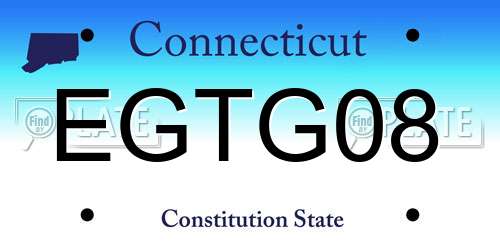 EGTG08 Connecticut License Plate