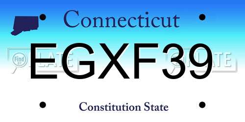 EGXF39 Connecticut License Plate