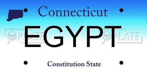 EGYPT Connecticut License Plate