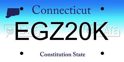 EGZ20K Connecticut License Plate