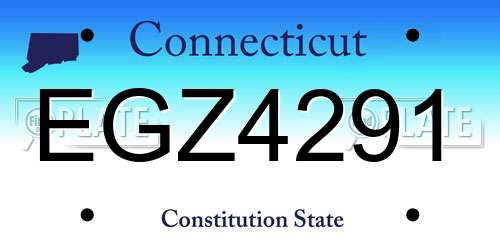 EGZ4291 Connecticut License Plate