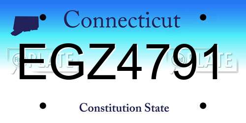 EGZ4791 Connecticut License Plate