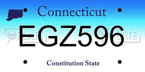 EGZ596 Connecticut License Plate