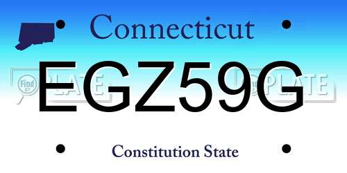 EGZ59G Connecticut License Plate
