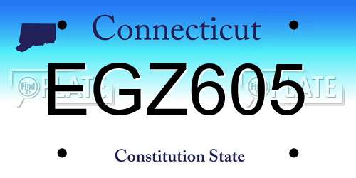 EGZ605 Connecticut License Plate