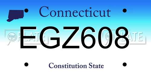 EGZ608 Connecticut License Plate