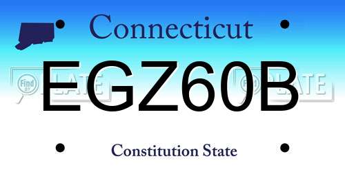 EGZ60B Connecticut License Plate