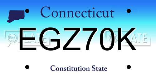 EGZ70K Connecticut License Plate
