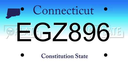 EGZ896 Connecticut License Plate