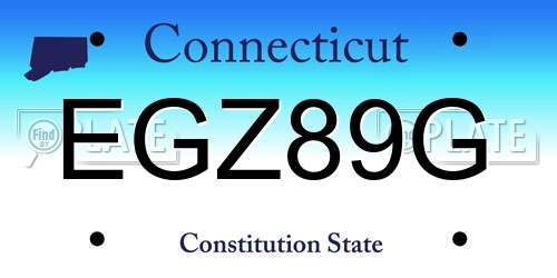 EGZ89G Connecticut License Plate
