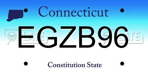 EGZB96 Connecticut License Plate