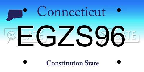 EGZS96 Connecticut License Plate