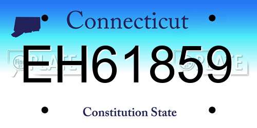 EH61859 Connecticut License Plate