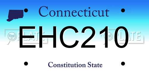 EHC210 Connecticut License Plate