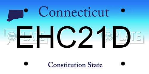 EHC21D Connecticut License Plate