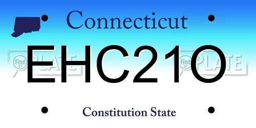 EHC21O Connecticut License Plate