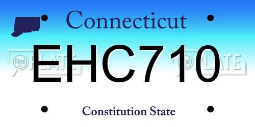 EHC710 Connecticut License Plate
