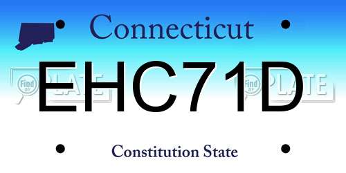 EHC71D Connecticut License Plate