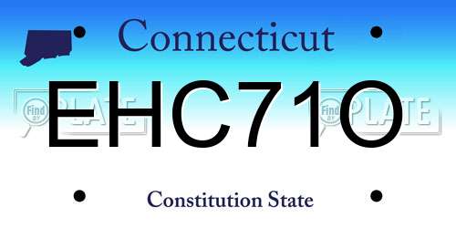EHC71O Connecticut License Plate