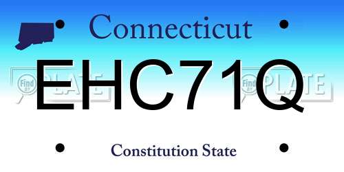 EHC71Q Connecticut License Plate