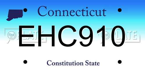 EHC910 Connecticut License Plate