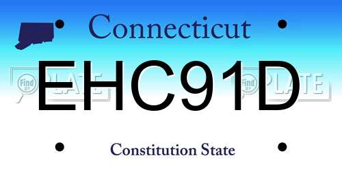 EHC91D Connecticut License Plate