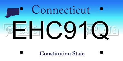 EHC91Q Connecticut License Plate