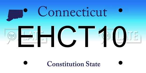 EHCT10 Connecticut License Plate