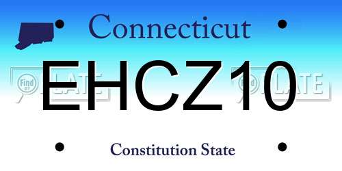 EHCZ10 Connecticut License Plate