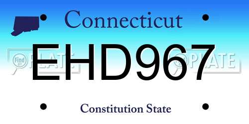 EHD967 Connecticut License Plate
