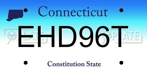 EHD96T Connecticut License Plate