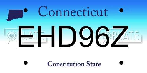 EHD96Z Connecticut License Plate