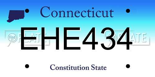 EHE434 Connecticut License Plate
