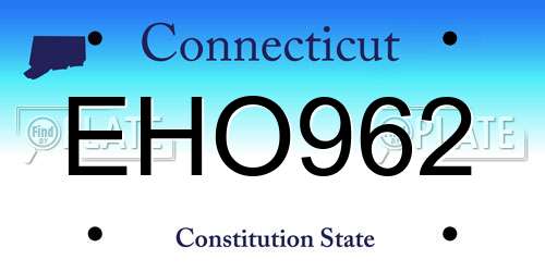 EHO962 Connecticut License Plate