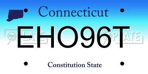 EHO96T Connecticut License Plate