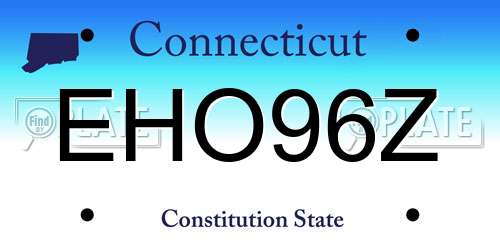 EHO96Z Connecticut License Plate